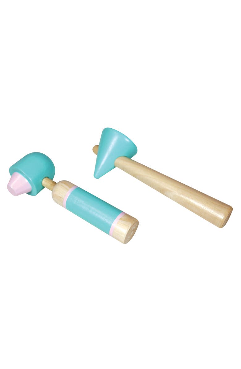 Lissi 14 Inch Doctor Baby Doll Set, Pink & Blue Elephant Outfit, Wood Accessories, Alternate, color, Multicolored