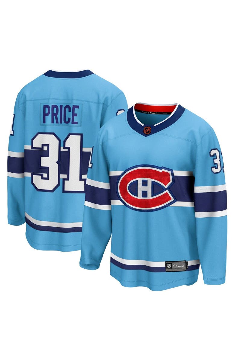 FANATICS Men's Fanatics Branded Carey Price Light Blue Montreal Canadiens Special Edition 2.0 Breakaway Player Jersey, Main, color, 