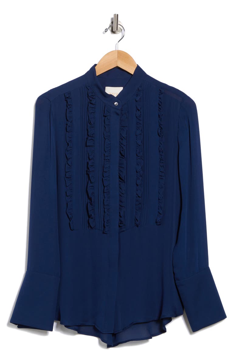 TWP Kimmie Long Sleeve Silk Button-Up Shirt, Alternate, color,