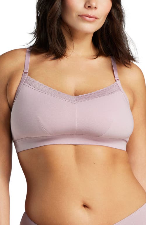 Siella Organic Cotton Lace Balconette Bra In Purple