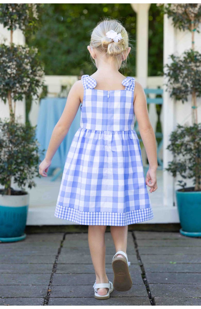 Florence Eiseman Gingham Dress With Flower Cherries, Alternate, color, Blue/White