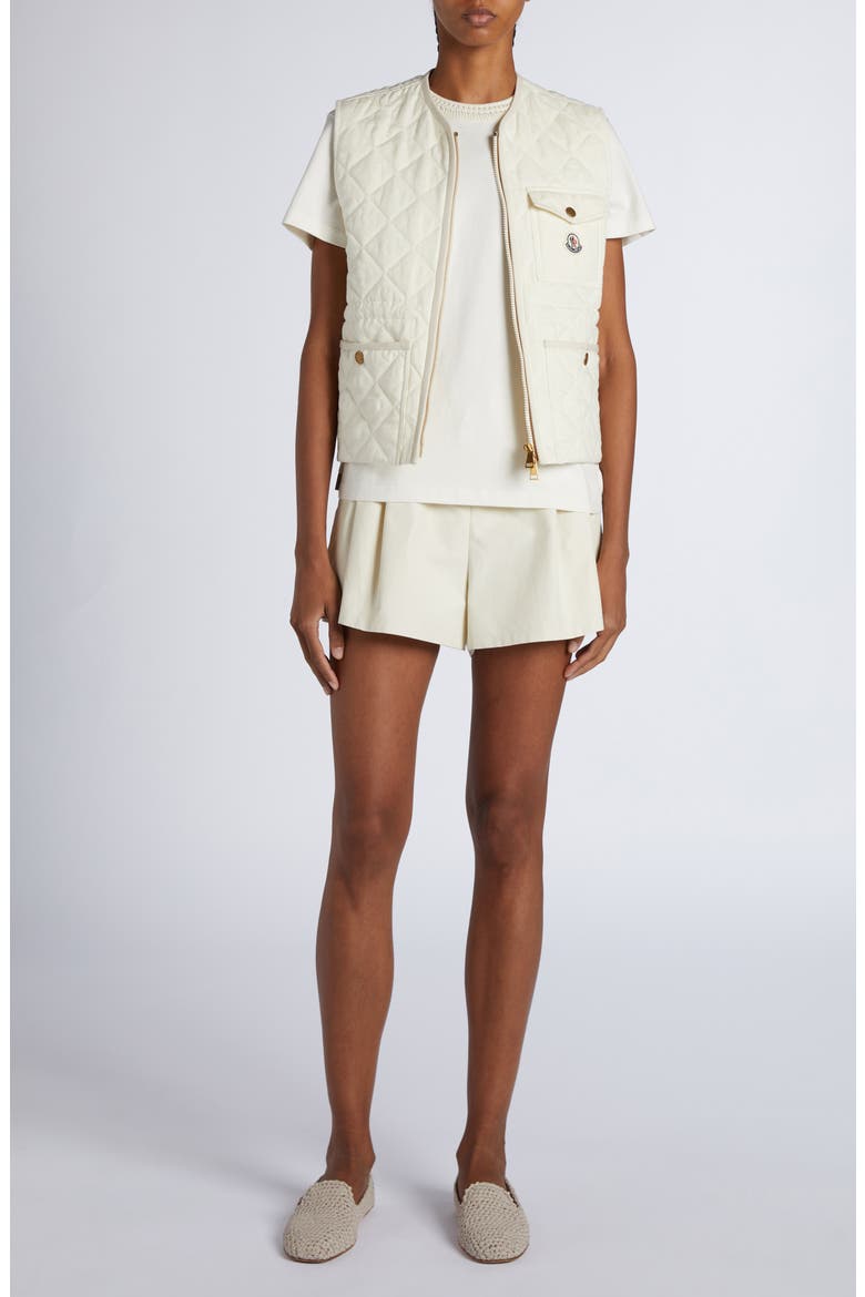 Vigny Diamond Quilted Vest, Alternate, color, WHITE