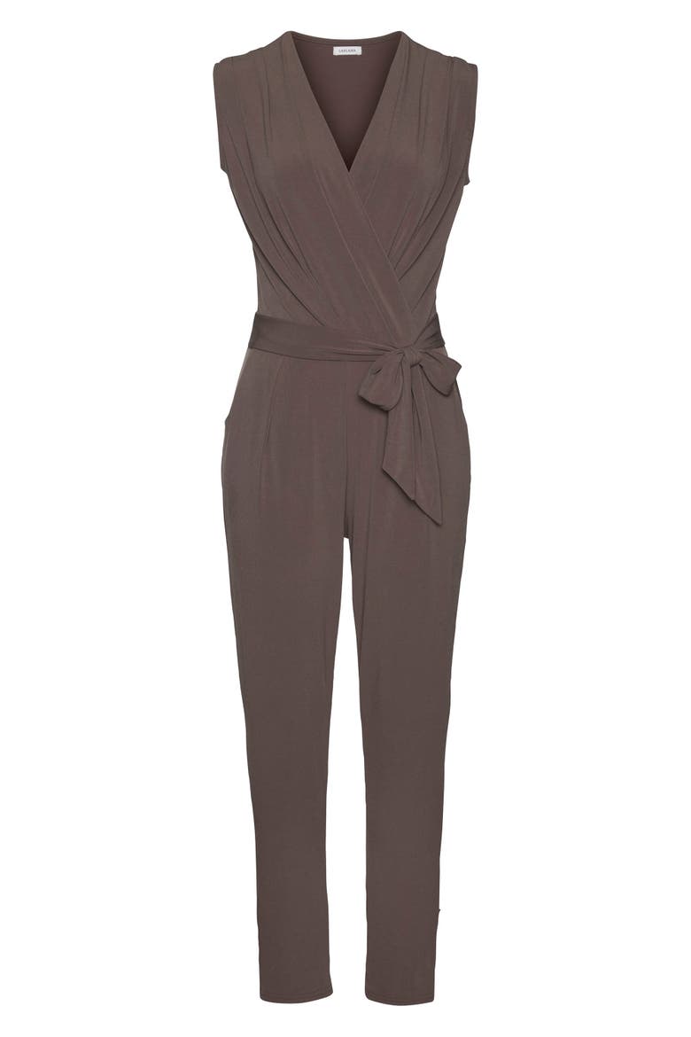 Wrap Look Jumpsuit, Alternate, color, Taupe