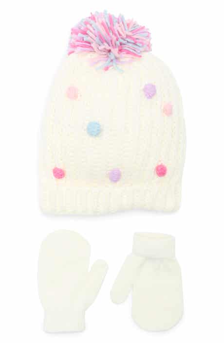 Capelli New York Pompom Knit Cap & Mittens Set