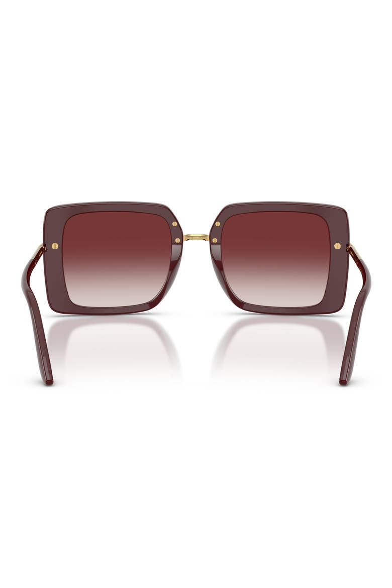 52mm Gradient Square Sunglasses, Alternate, color, BORDEAUX