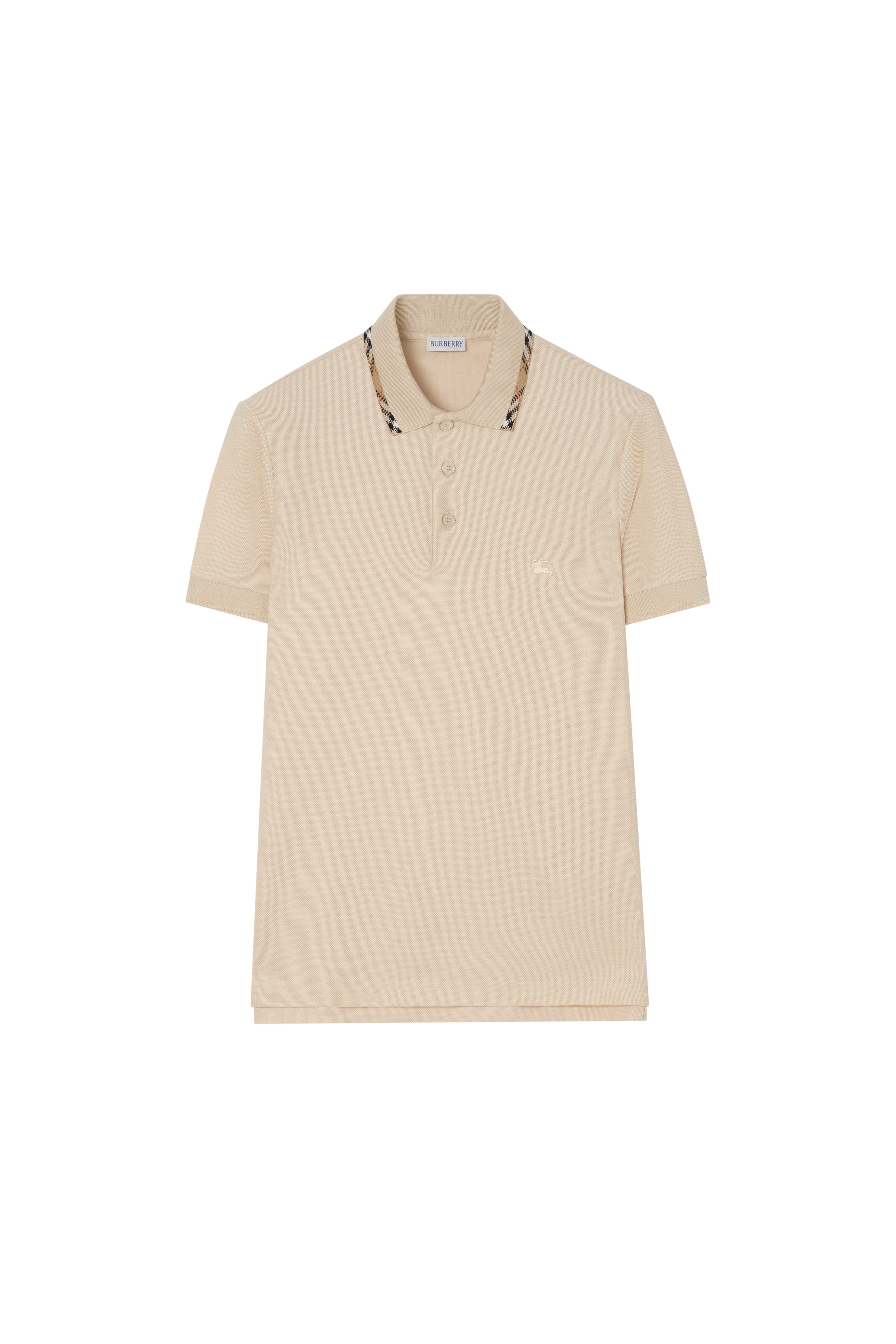 Check Trim Cotton Polo Shirt - image 2
