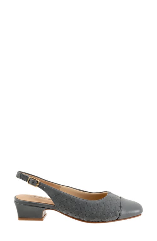 Trotters Dea Woven Slingback Pump In Mid Grey