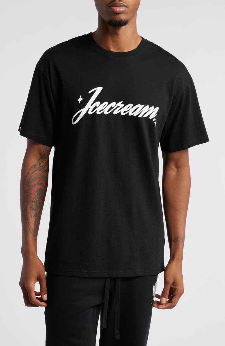 ICECREAM Dazzle Logo Cotton Graphic T-Shirt, Main, color, Black