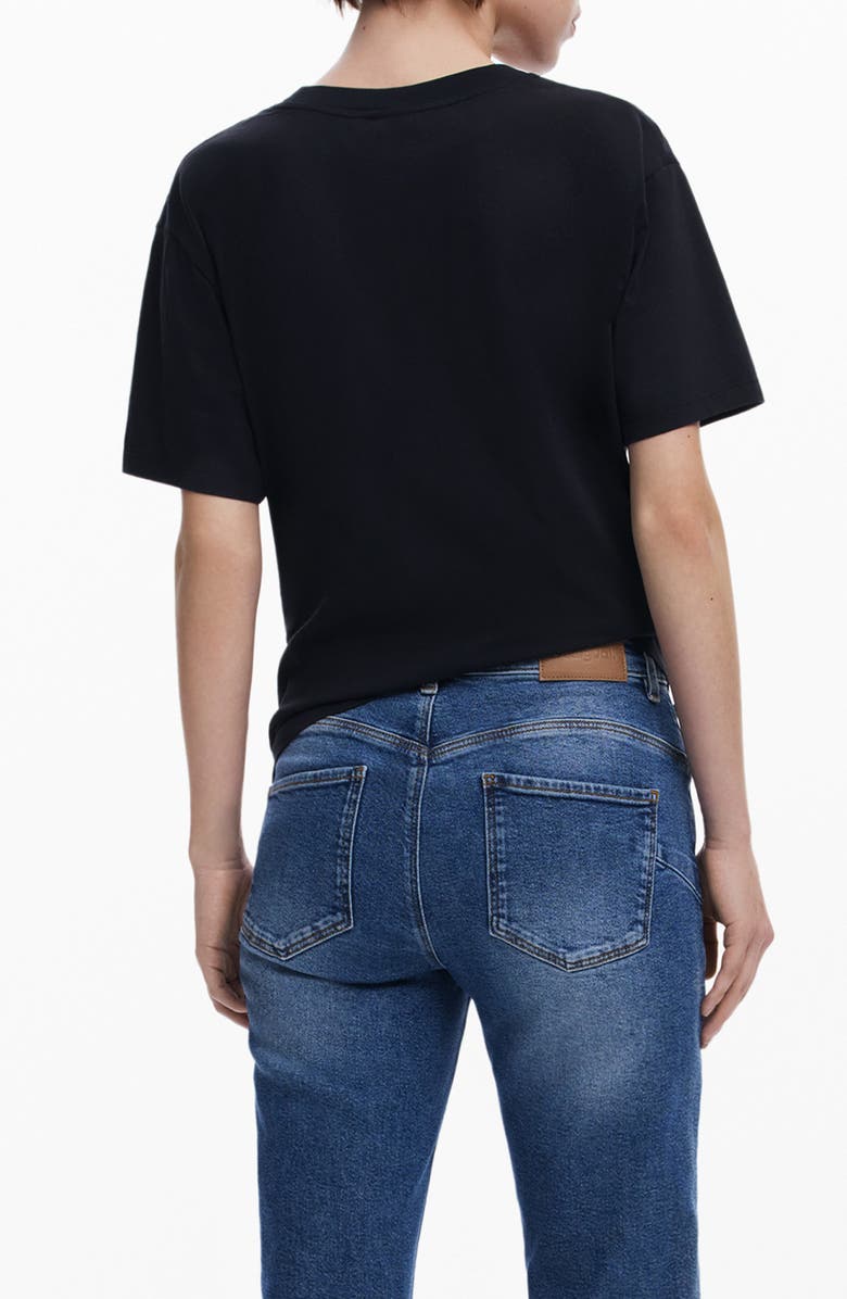 Desigual Cherry Rope Embellished Cotton Graphic T-Shirt, Alternate, color, Black