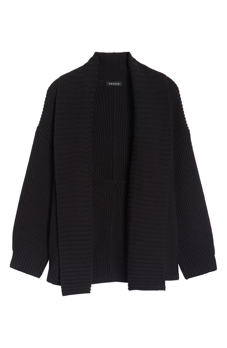 Trouvé Rib Overlap Cardigan, Alternate, color, 