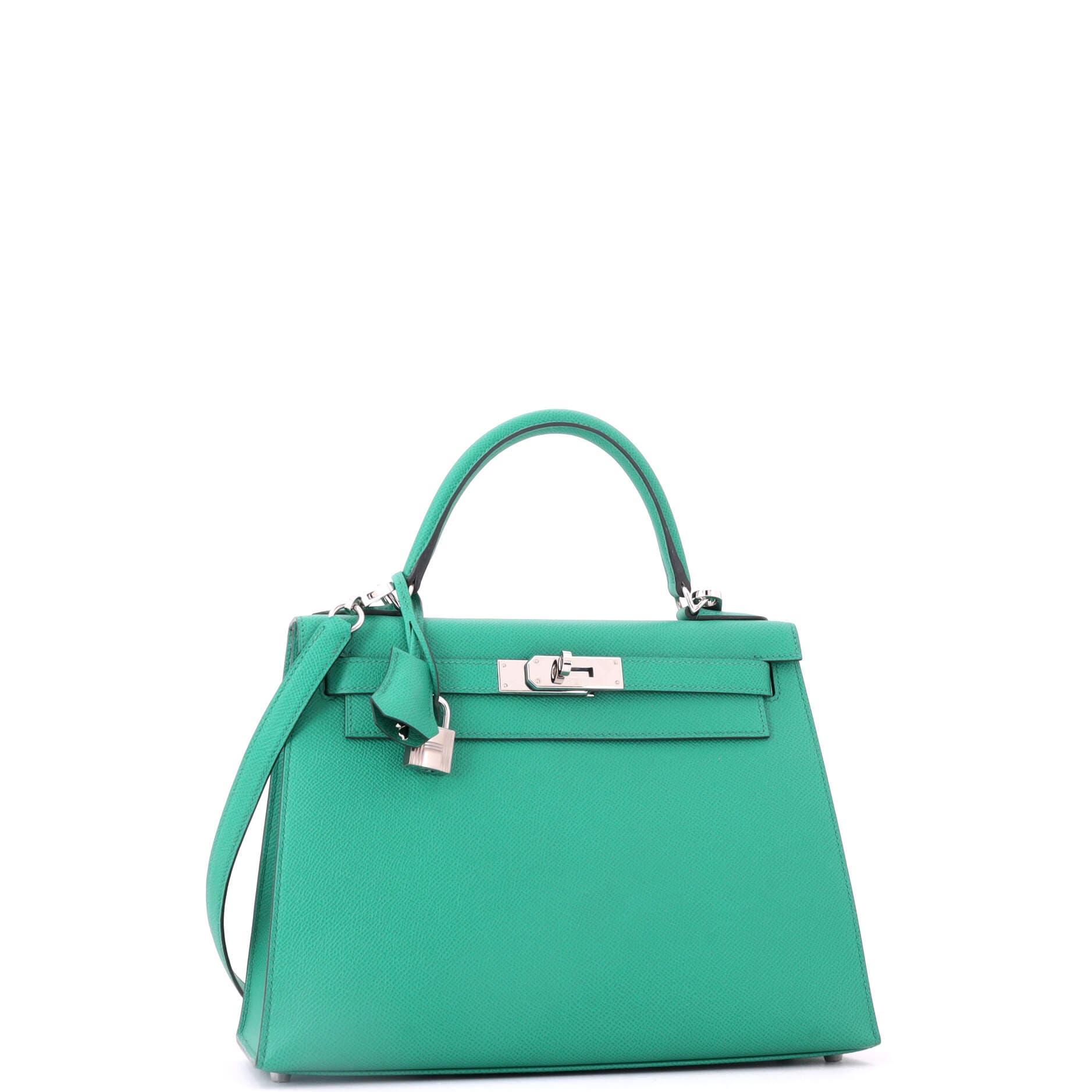 Kelly Handbag Green Epsom with Palladium Hardware 28, Alternate, color, Green