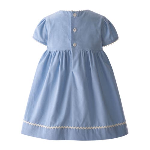 Rachel Riley Snowflake Embroidered Dress In Blue