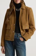 Lauren Ralph Lauren Snap Front Suede Jacket