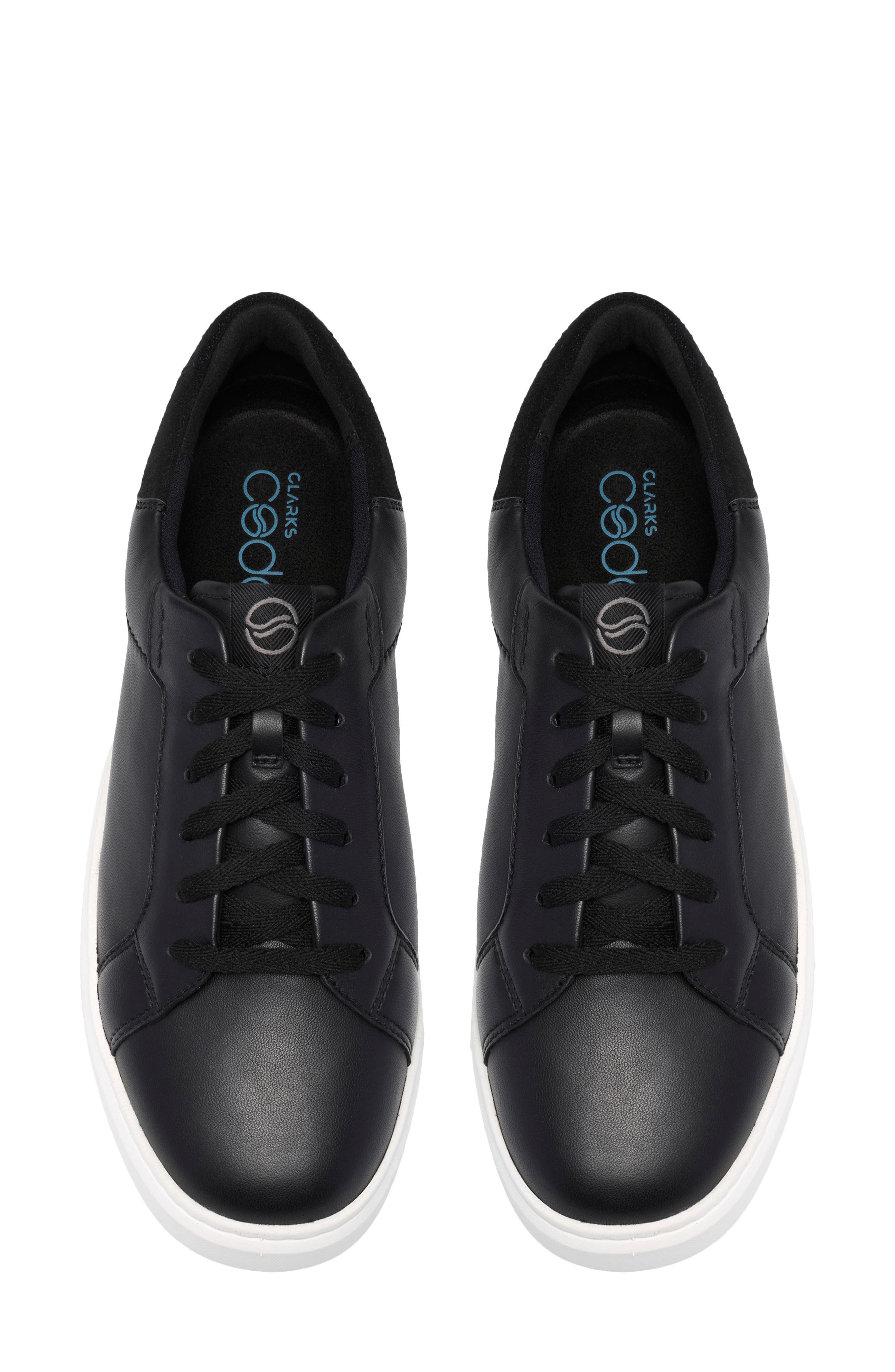 Code C Lace Leather Sneaker, Alternate, color, BLACK LEATHER