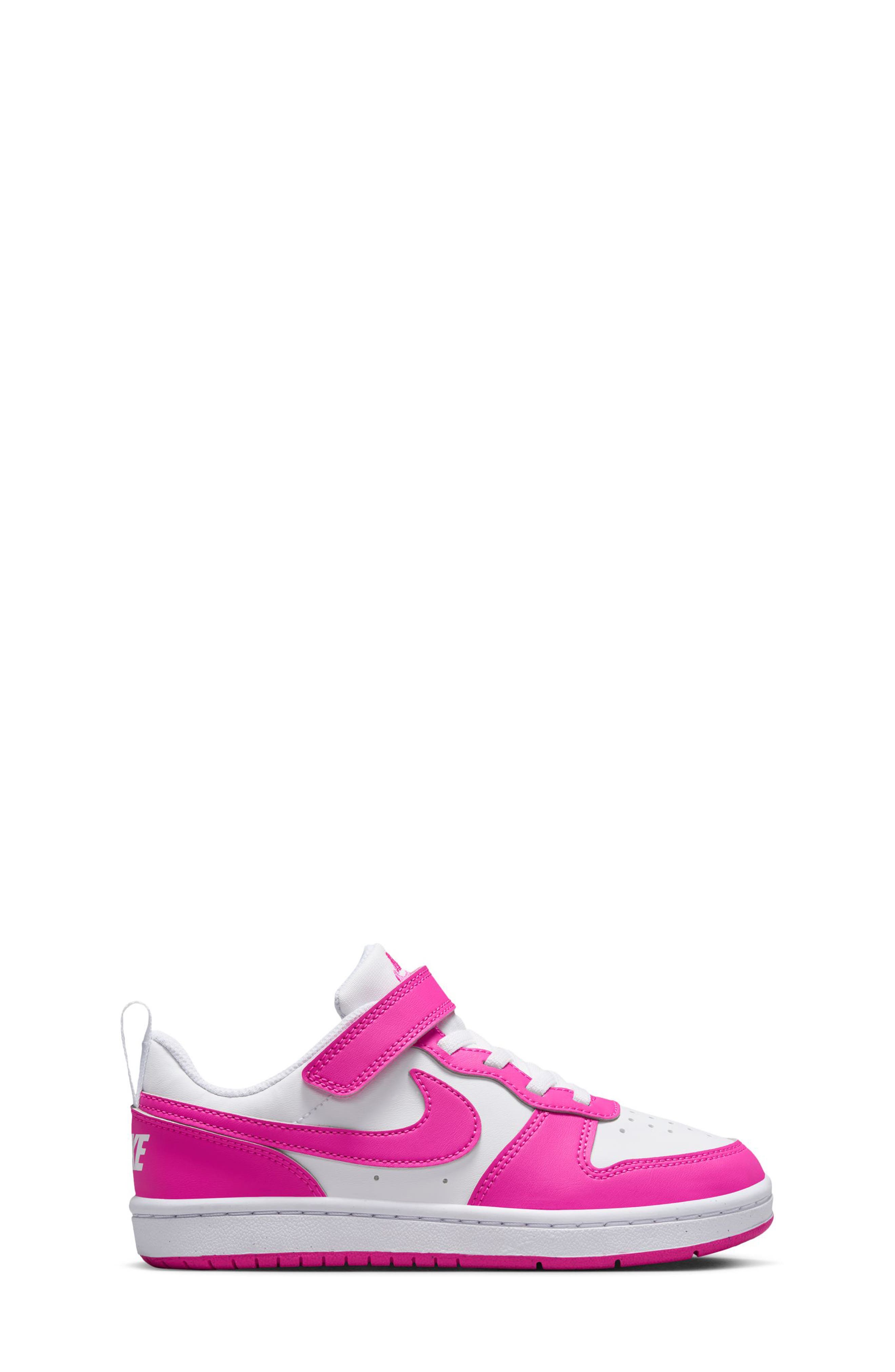 Nike Kids' Court Borough Low Recraft Sneaker, Alternate, color, White/ Fuchsia