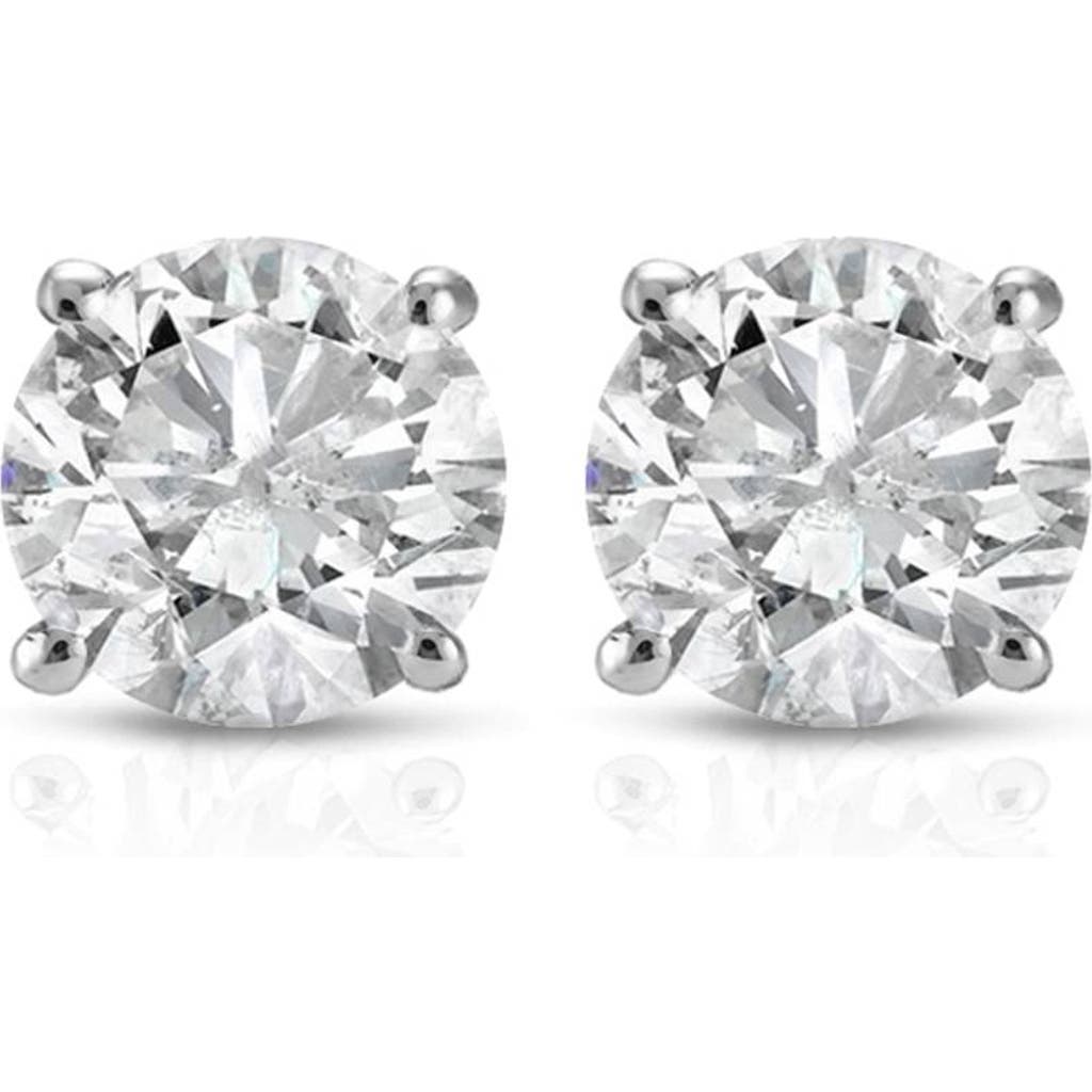 Bliss Diamond 1 Ct Tdw Round Cut 14k Or Gold Diamond Studs Earrings Igi Certified In Silver