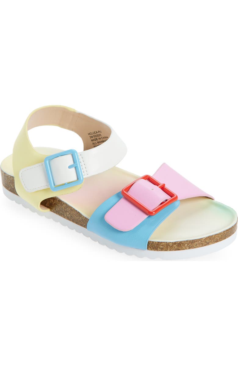 Harper Canyon Kids' Luca Footbed Flat Sandal, Main, color, Pink Multi