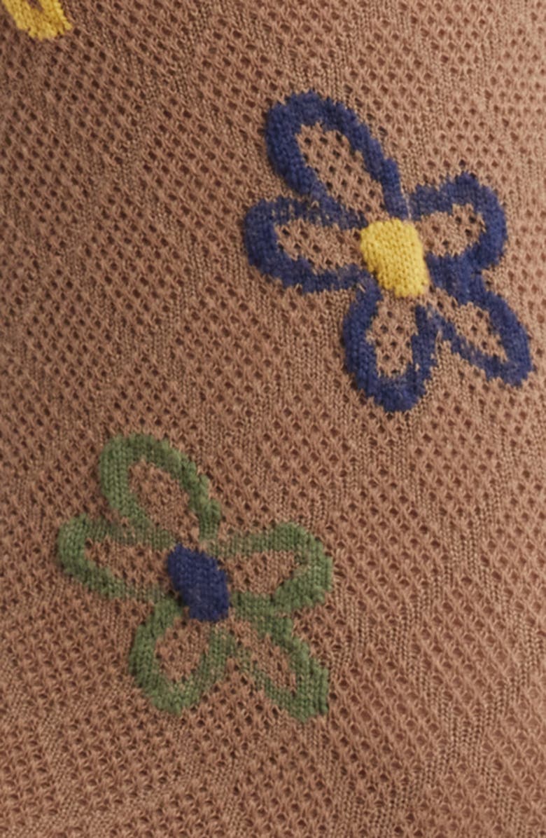 Casa Clara Waverly Floral Crew Socks, Alternate, color, Brown Floral