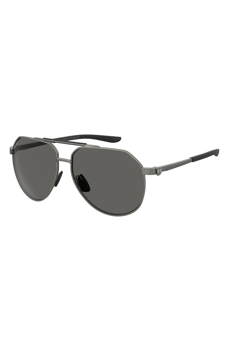 Under Armour Honcho Aviator Sunglasses, Alternate, color, Matte Dark Ruthenium Black