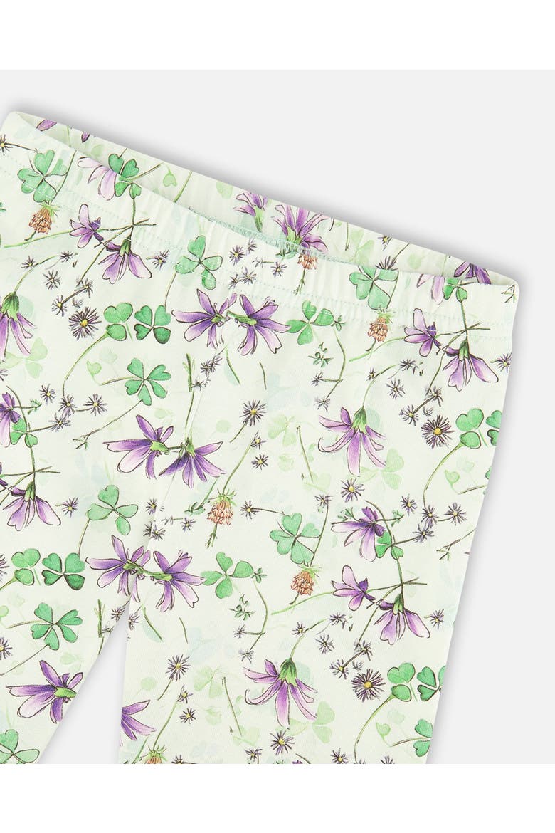 Jersey Tunic and Cotton Capri Flowers Set, Alternate, color, Lavender and Green Flowers