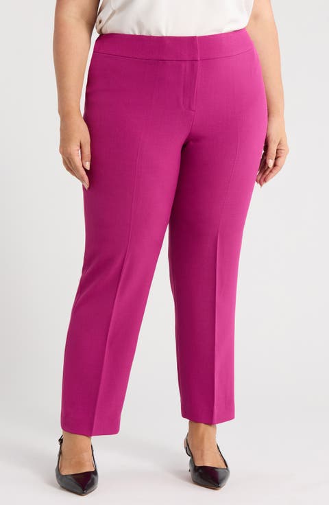 Flat Front Slim Pants (Plus)