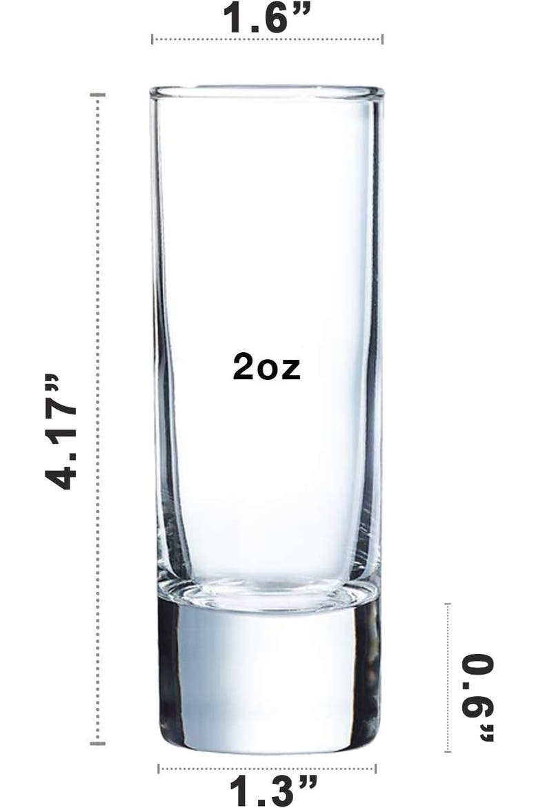 Tall Shot Glass - 2oz - Set of 12, Alternate, color, Clear