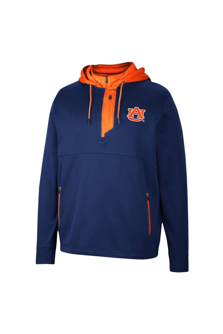 Men's Colosseum Navy Auburn Tigers Luge 3.0 Quarter-Zip Hoodie, Alternate, color, Navy