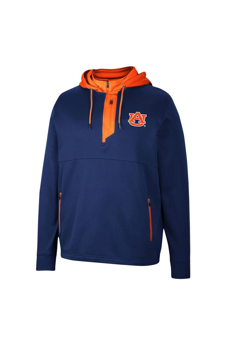 COLOSSEUM Men's Colosseum Navy Auburn Tigers Luge 3.0 Quarter-Zip Hoodie, Alternate, color, 