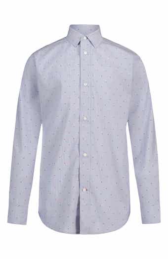 Kids' Long Sleeve Stretch Print Button-Up Shirt