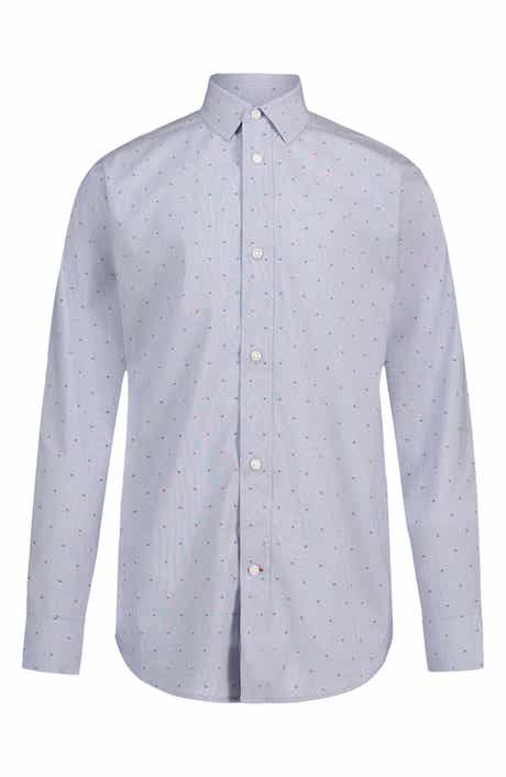 Kids' Long Sleeve Stretch Print Button-Up Shirt