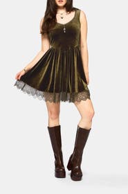 Disturbia Orbweb Velour Mini Dress