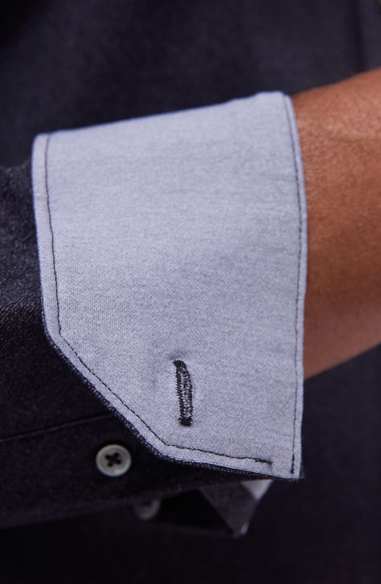 Bugatchi Jimmy OoohCotton<sup>®</sup> Solid Button-Up Shirt, Alternate, color, Black