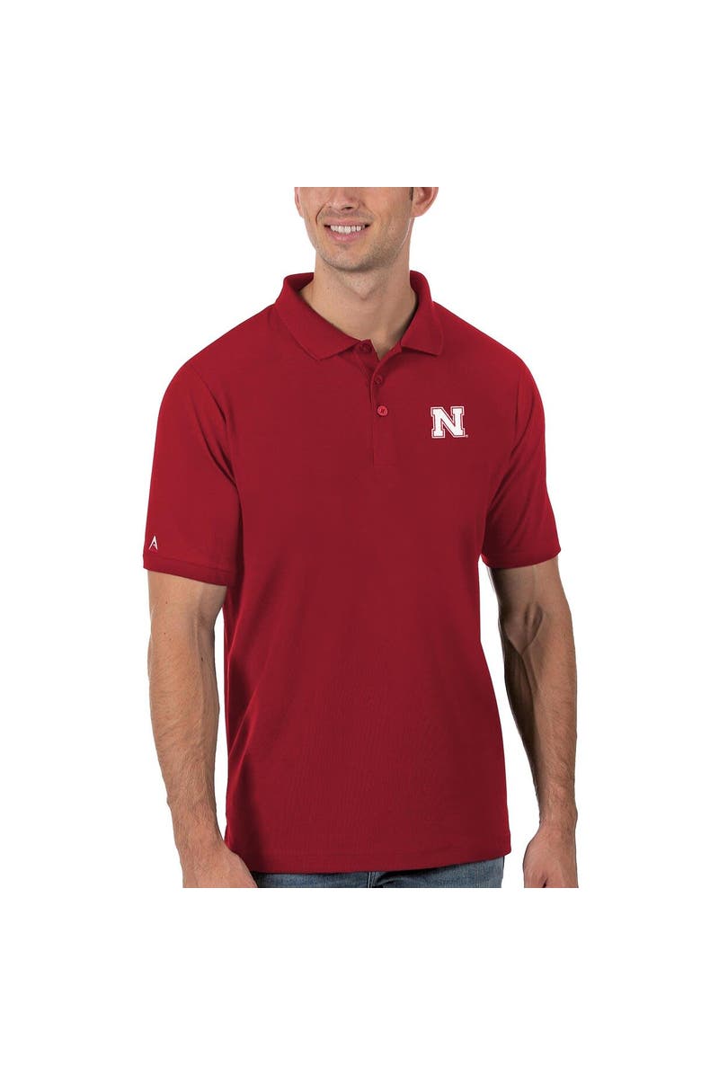 ANTIGUA Men's Antigua Scarlet Nebraska Huskers Legacy Pique Polo, Main, color, 