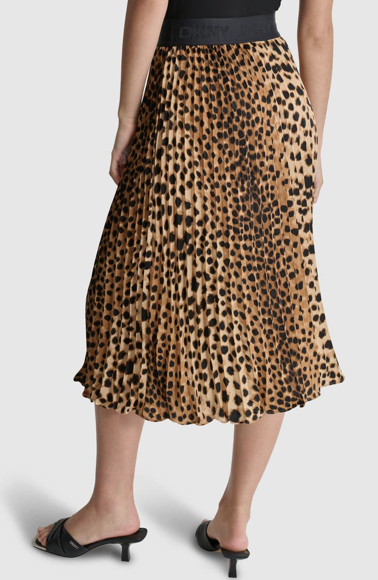 DKNY Print Pleated Midi Skirt, Alternate, color, 