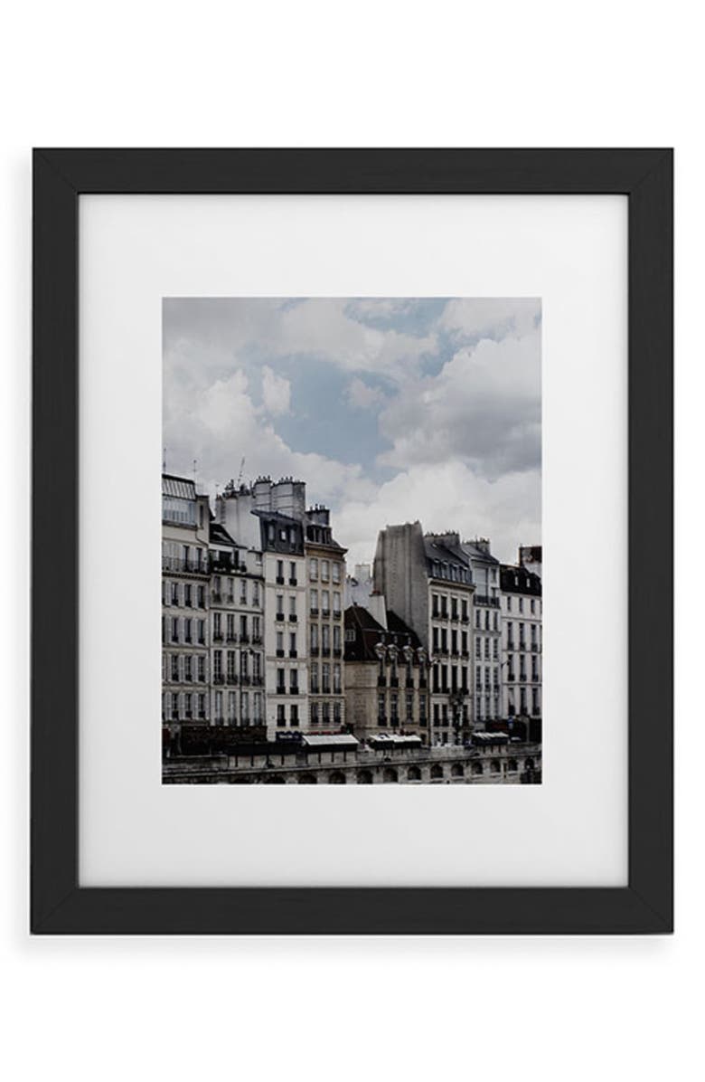 Deny Designs Parisian Rooftops Framed Wall Art, Main, color, Black Frame 8X10