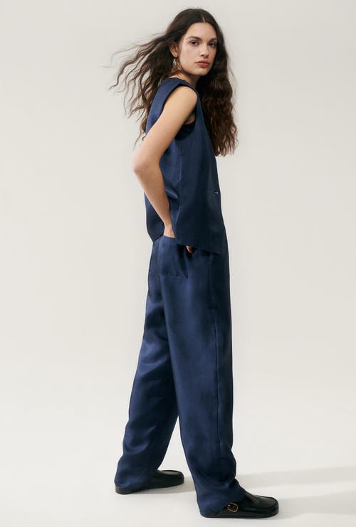 Shop Silk Laundry Twill Slouch Vest Midnight