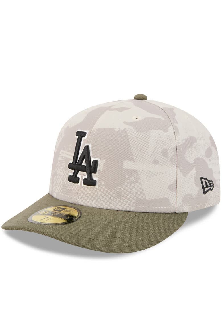 Men's New Era Light Beige/Olive Los Angeles Dodgers 2025 Armed Forces Day 59FIFTY Fitted Hat, Alternate, color, Light Beige