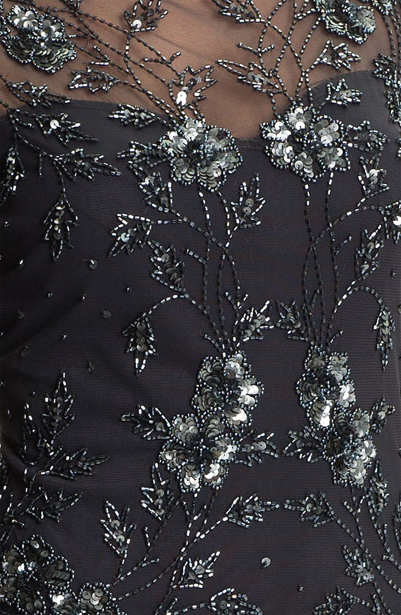 Patra Embellished Illusion Yoke Mesh Dress, Alternate, color, 