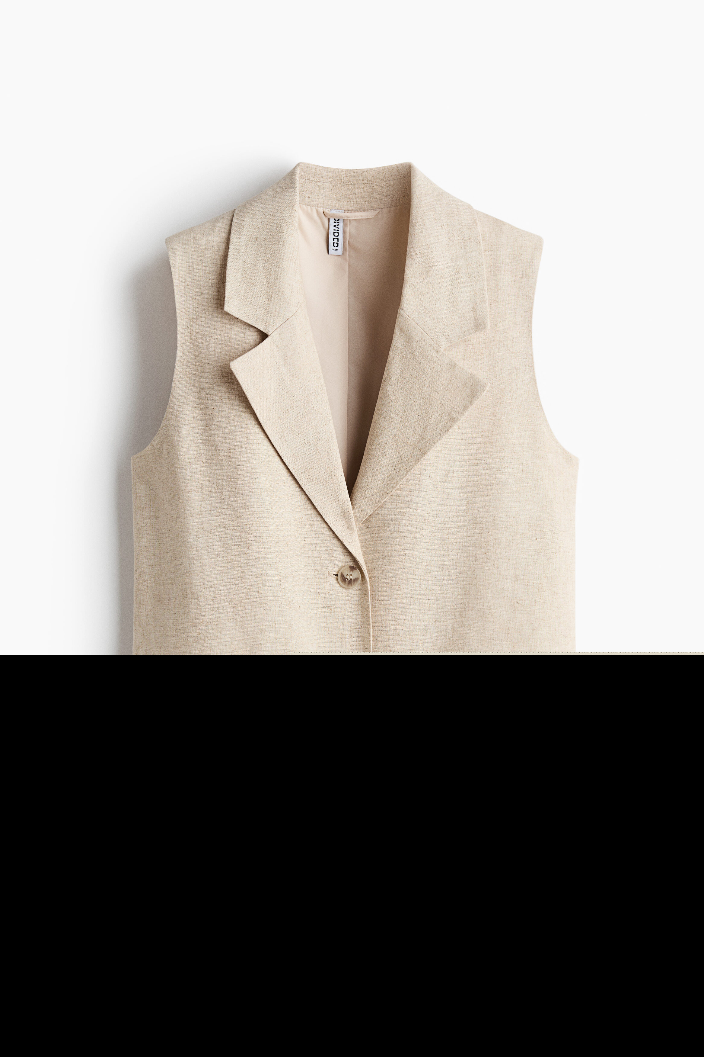 H&M Linen-blend Waistcoat, Alternate, color, Light Beige
