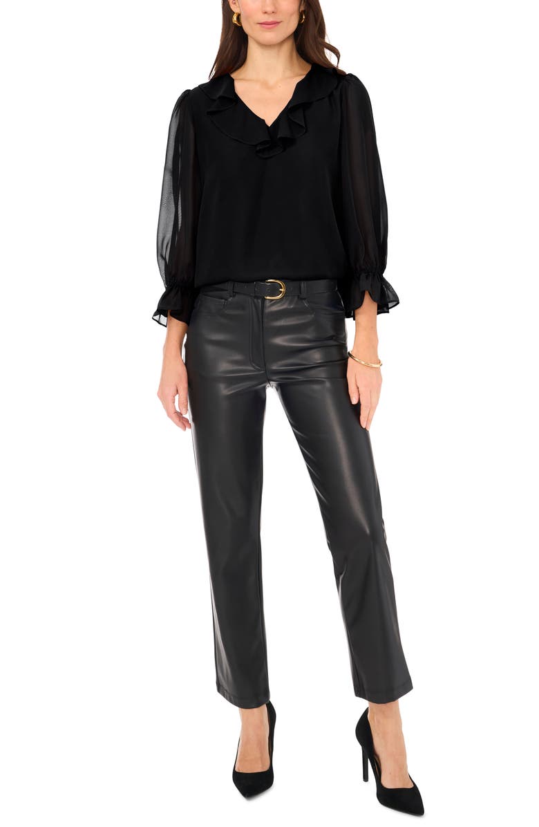 Vince Camuto Ruffle Neck Top, Alternate, color, 