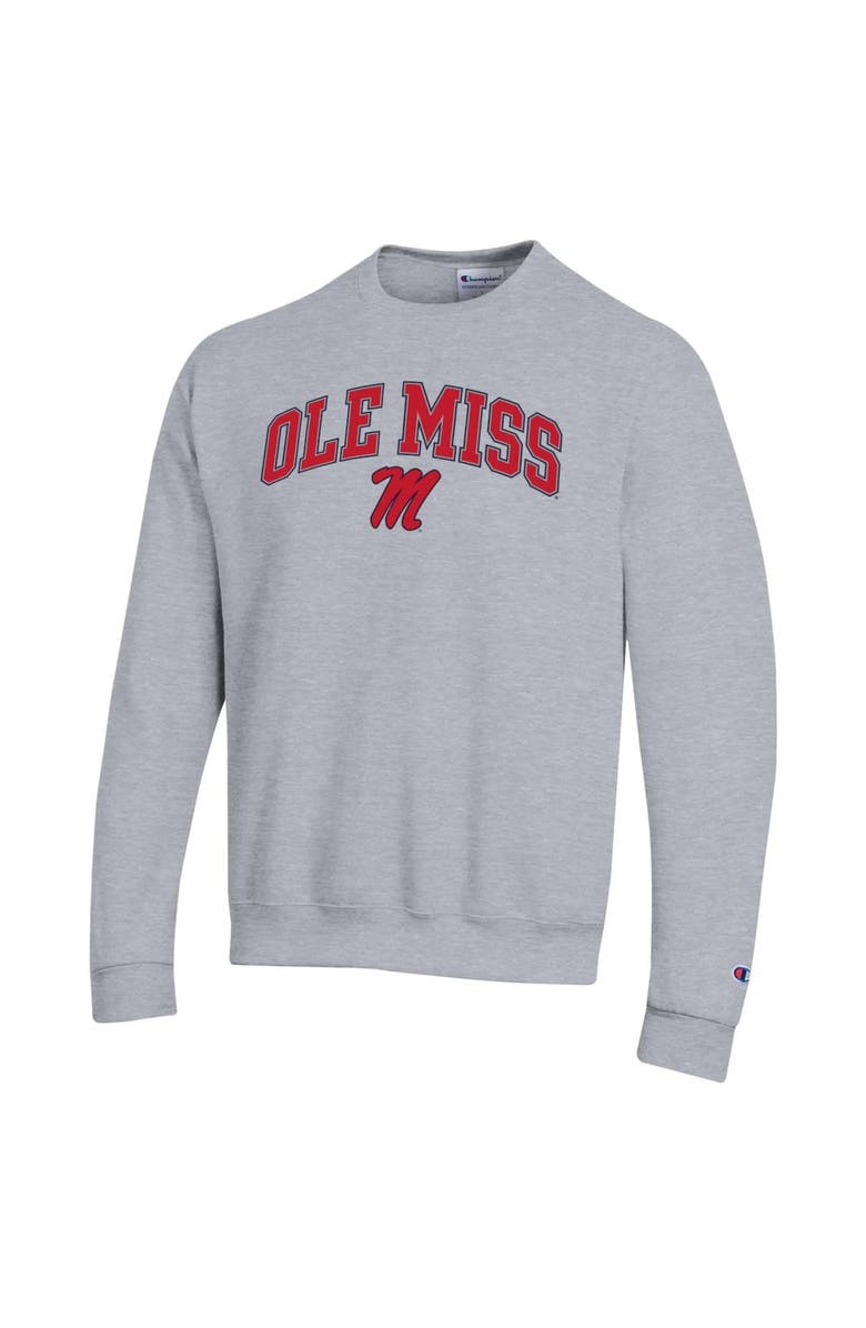 Champion Men's Champion Heather Gray Ole Miss Rebels Arch Over Logo Pullover Sweatshirt, Alternate, color, Heather Gray