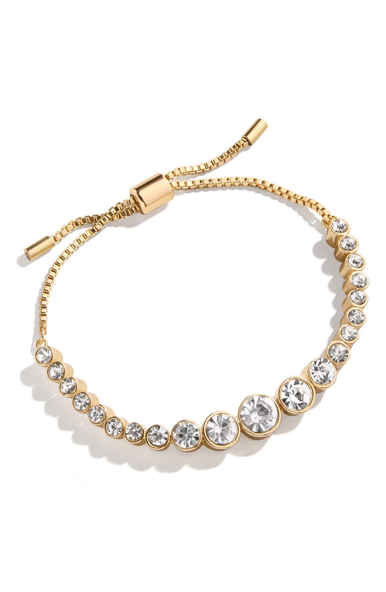 BaubleBar Emily Bracelet, Main, color, Brass/ White