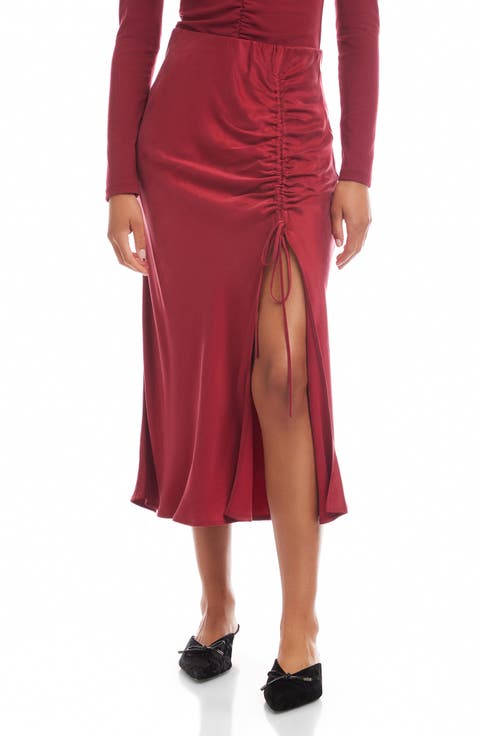 Fiona Ruched Midi Skirt