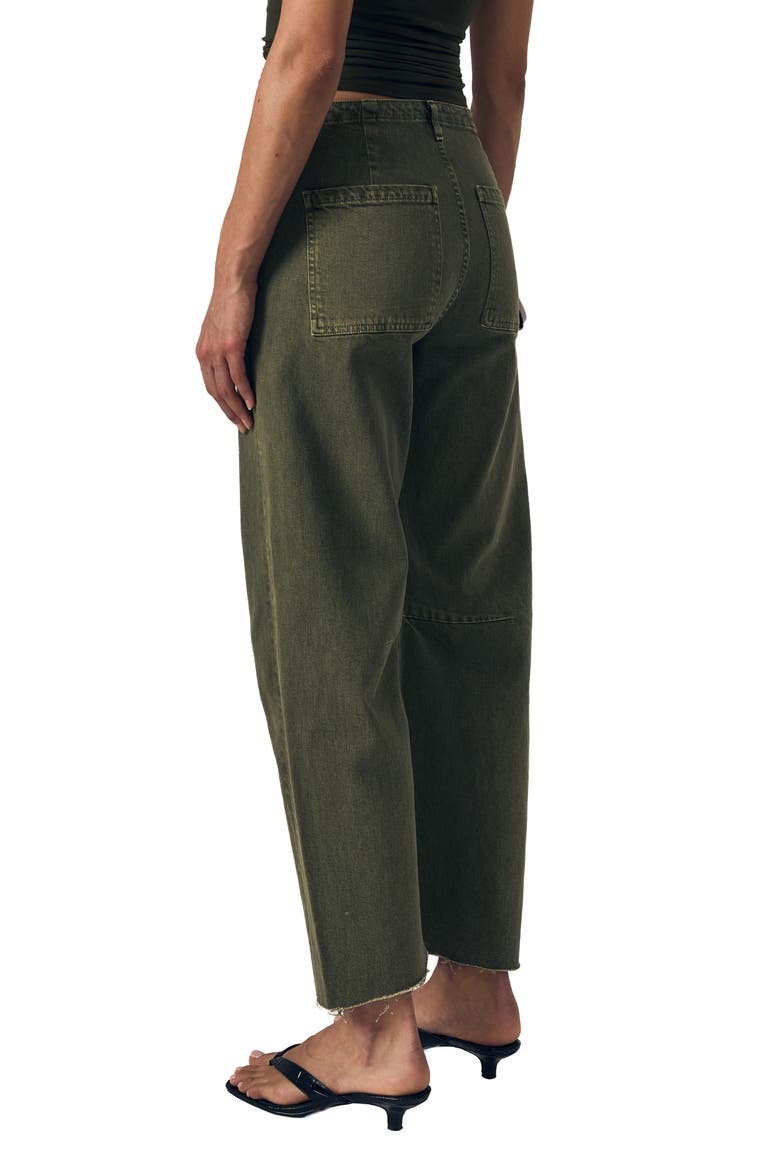 Utility Barrel Leg Jeans, Alternate, color, OLIVE GREEN