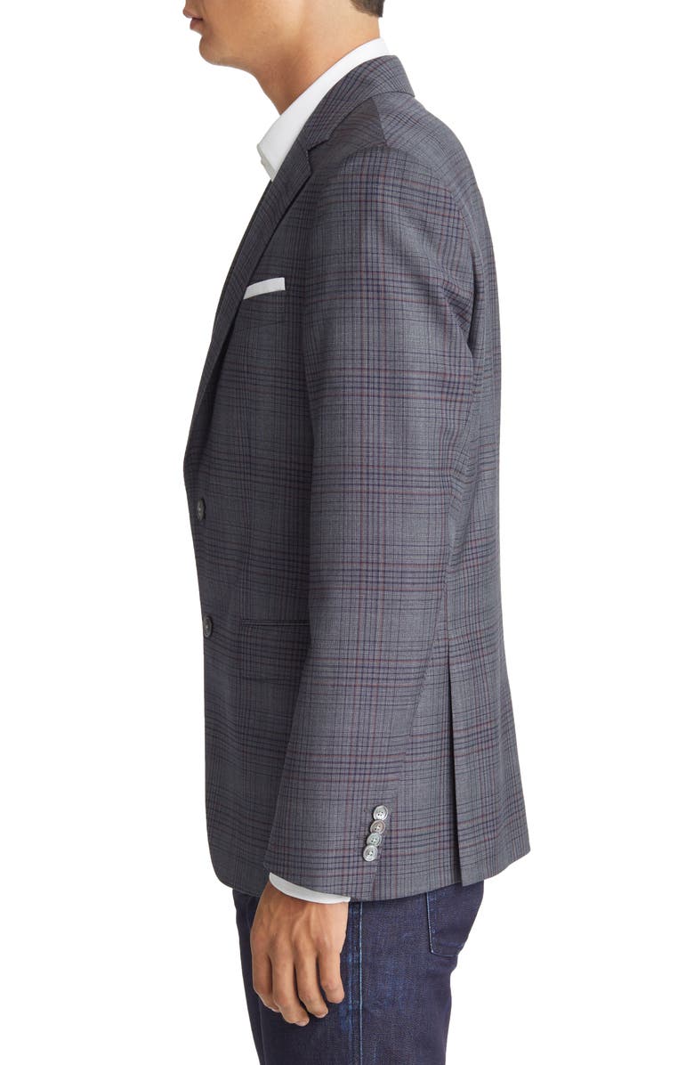 BOSS Hutson Slim Fit Plaid Wool Sport Coat, Alternate, color,