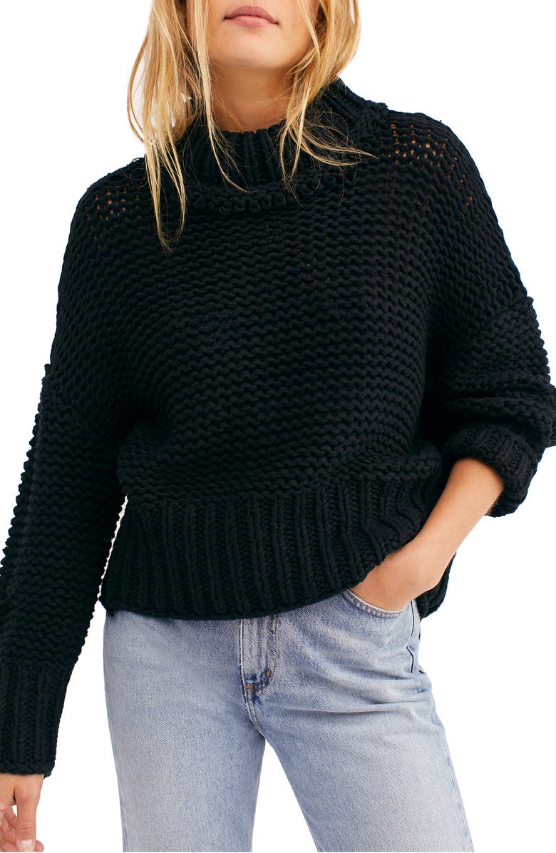 Free People My Only Sunshine Sweater, Main, color, Black