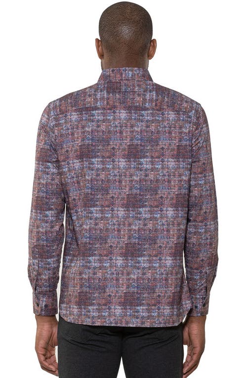 Luchiano Visconti Abstract Digital Design Shirt In Purple