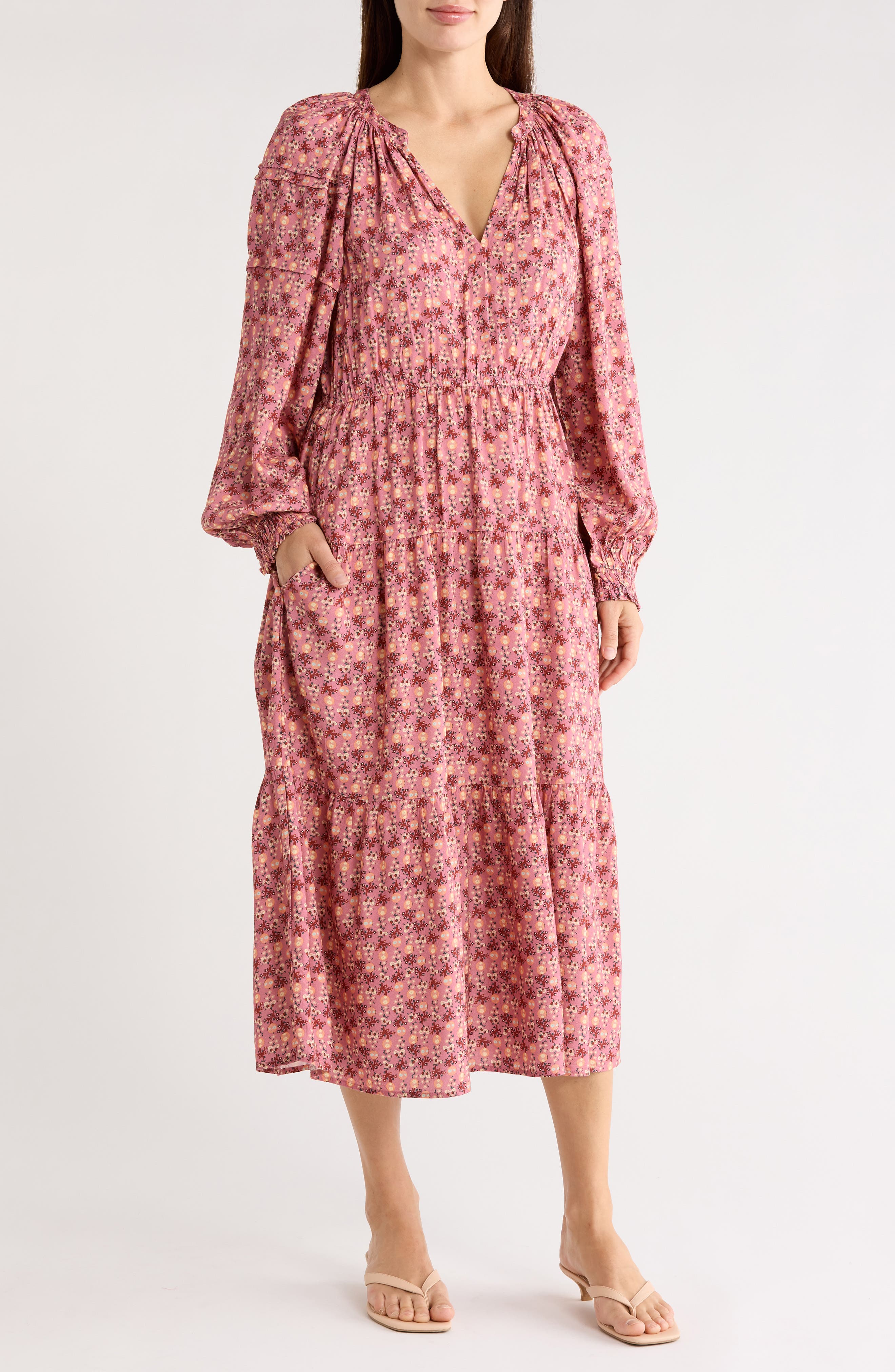 AREA STARS Floral Long Sleeve Maxi Dress