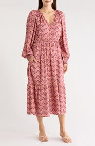 AREA STARS Floral Long Sleeve Maxi Dress