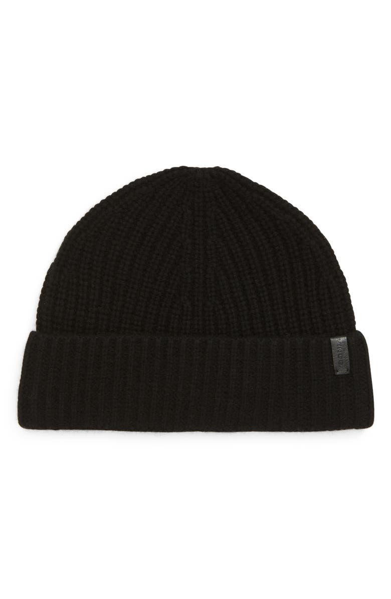 Vince Knit Merino Wool & Cashmere Beanie Hat, Main, color, Black